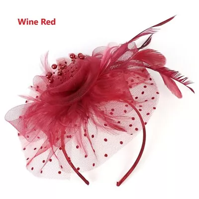 Flower Feather Fascinator Headband Wedding Hairband Ladies Day Royal Ascot Race • £6.79