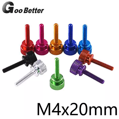 M4x20mm Knurled Thumb Screw Bolts Computer PC Case DIY Anodized Aluminum Alloy • £1.54