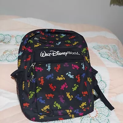 Walt DISNEY World MICKEY MOUSE Large BACKPACK Park Exclusive Colorful Faces 0324 • $14.95