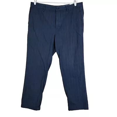 Banana Republic Pants Mens 38 X 32 Navy Glen Plaid 100% Cotton Aiden Fit Classic • $15.83
