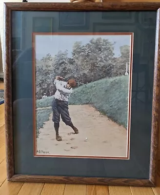 Bunkered #1096 Vintage Golf Scene Framed And Matted Golf Picture 19 X 15.5  • $45