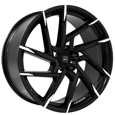 20  Staggered Lexani Wheels Senna Gloss Black With Machined Tips Rims • $1739