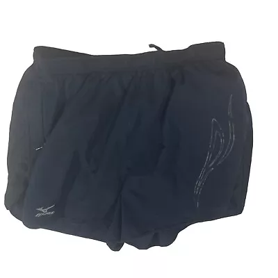 Mizuno Shorts Size Medium Womens Running Gym Active Workout Black A1T • $12.99