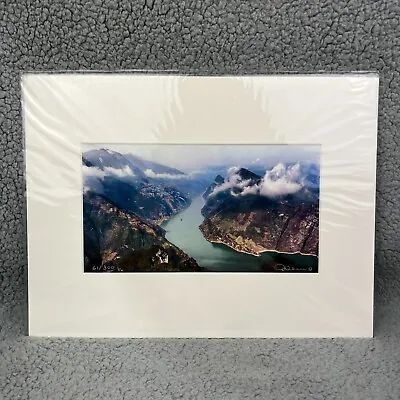 SIGNED Michael J Leu Art Print 61/300 Out Of New York Mountains River Cloud 6x10 • $48.99