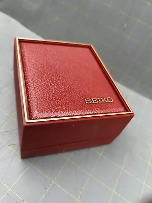 Vintage Seiko Watch Presentation Box Hard Case RED Very Nice Mens • $7.99