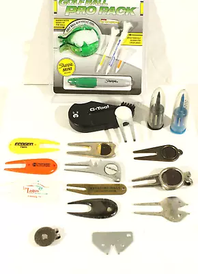 Golf Divot Tools Lot Spike Tool Ball Marker Brush Tees G-Tool (See Pictures) • $14