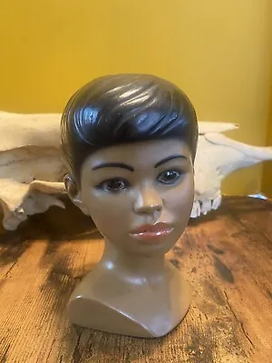 Vintage MARWAL Young Woman Of Color Chalkware Bust Head Short Hair MCM Tiki • $30