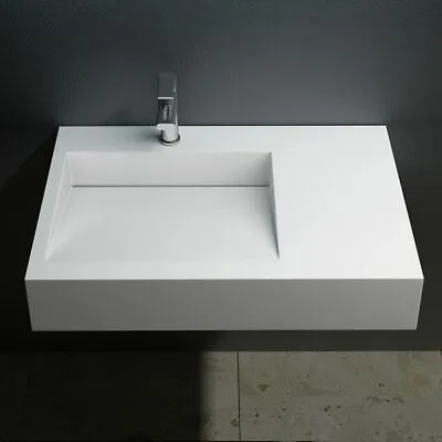 £149.95 • Buy Durovin Bathroom Basin Sink Stone Wall Hung Countertop Rectangle Large 750x500mm