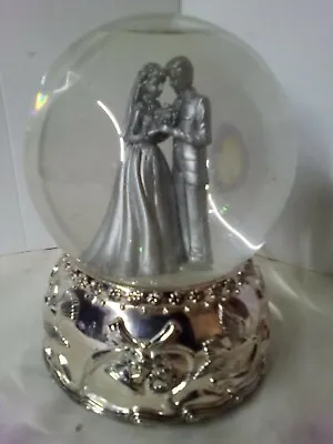 £26.68 • Buy Wallace Silversmiths Siver Plated Musical Wedding Water Snow Globe 2001 
