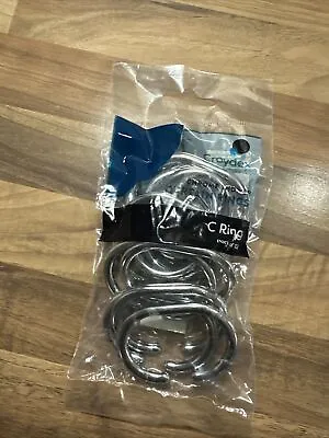 Croydex Pack Of 12 Chrome Shower Curtain C Ring Hooks For Rods & Pole UpTo 29MM • £4.49
