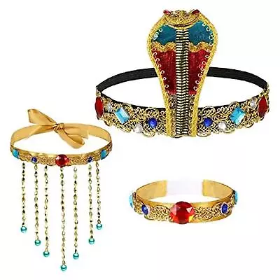 3 Pieces Egyptian Costume Accessories Snake Beaded Headpiece For • £5.96