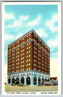 Dayton 2 Ohio - Van Cleve Hotel - Wagon Wheel Bar - Vintage Postcard Unposted • $4.59