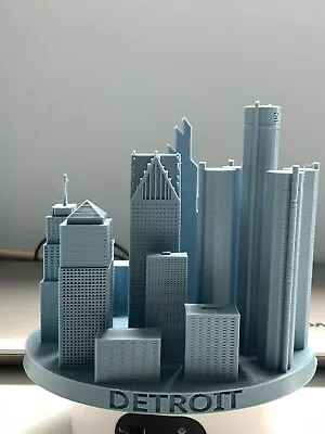 Detroit Michigan 3d Miniature Skyline Buildings In A Desktop Size Cityscape 6” • $35.99