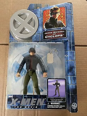 X-Men The Movie Cyclops With Optic Blast Action & Dog Tags Toy Biz Action Figure • $19.99