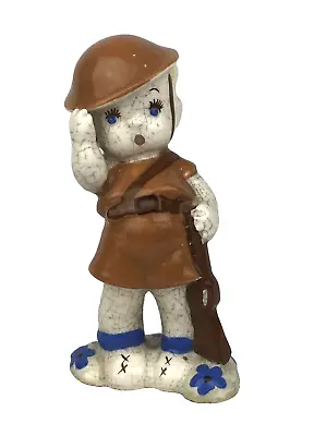 Vintage Delee California Pottery Soldier Girl Ceramics Figurine 5 3/4  • $34.95