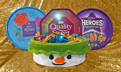 KNITTING PATTERN - Christmas The Snowman Face Inspired Sweet Tub Cover - Roses • £3.25