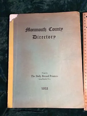 1953 Monmouth County NJ  Directory  By Daily Record • $55.99