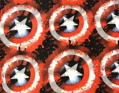 $10.50 • Buy Captain America Shield Avengers Stars Fleece Fabric New By The Yard, 1 Yard