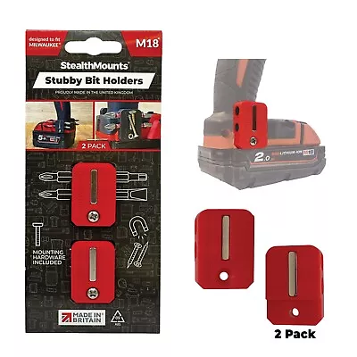 StealthMounts Bit Holder Stubby Red Compatible With Milwaukee • £15.99