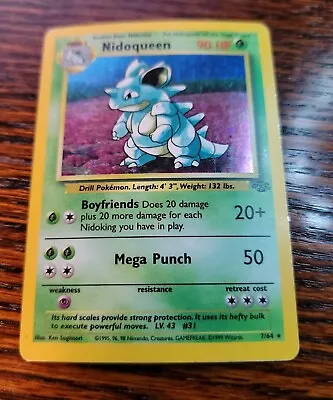 $12.99 • Buy Nidoqueen 7/64 Rare Holo 1999 Jungle Set WOTC Pokémon Cards MP