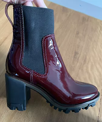 Rag & Bone Patent Leather Maroon Ankle Boots Size 39 • $218.76