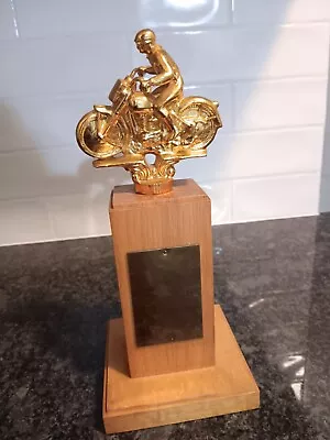 VINTAGE 1950's NEW OLD STOCK MOTORCYCLE RACING TROPHY! VERY RARE!  • $149.99