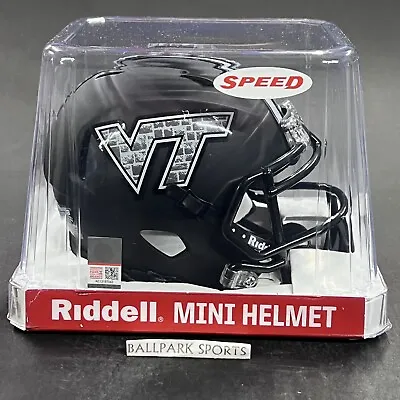 Virginia Tech Hokies Speed Mini Helmet Riddell NCAA Matte Black New! • $32.99