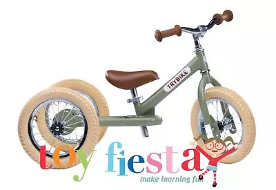 Trybike Vintage Green With Chrome Creme Tyres Suitable For Ages 15m-6y • $199.85