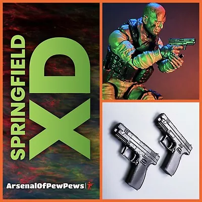 Springfield XD Handgun Lot (x2) 1:12 Scale 3D Printed Action Figure Gun • $10