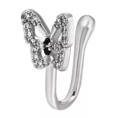 Indian Style Nose Cuff Piercing Shimmering Crystal For Butterfly For Rhinest • $14.47
