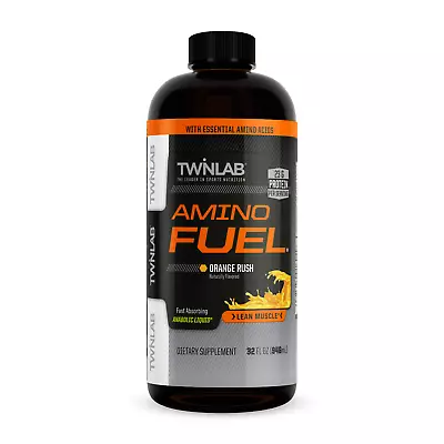 Twinlab AMINO FUEL 32 Fl Oz Liquid Aminos 23g Protein BUILD MUSCLE -Orange Rush • $59.99