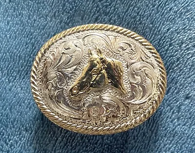 Horse Head Belt Buckle/Small/Montana Silversmiths • $40