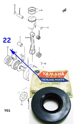 Yamaha YG1 YJ1 YJ2  Crankshaft Oil Seal NOS CRANK OIL SEAL 93102-20012 • $38.76