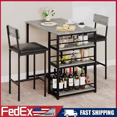 Dining Set For 2  Bar Table With 2 Hight Chairs Dinette For Small Space Kitchen • $109.99