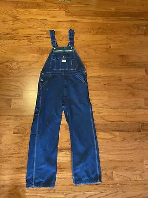 Liberty Overalls Mens 32x30 Blue Denim Bibs Carpenter Logo Farmers Workwear • $35