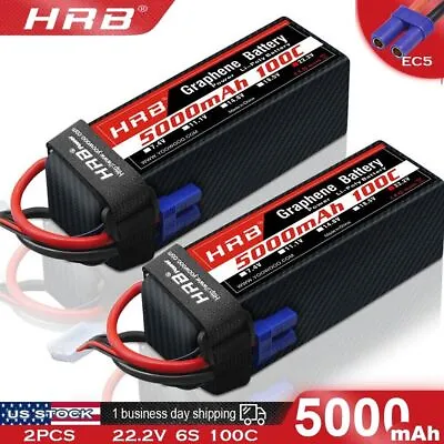 2x Graphe 22.2V 6S 5000mAh LiPo Battery EC5 For RC Car Helicopter Airplane Plane • $129.99
