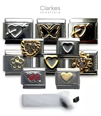 Italian Love Heart Charms + More Fits All 9mm Italian Style Modular Bracelets • £3.98