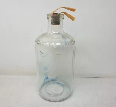 Mrs Stewart's Bluing Clear Glass Bottle With Cork Vintage Cleaning Product • $19.49