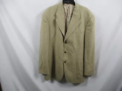 Ralph Lauren Sports Coat Mens 46T Beige Big Tall Three Button Ventless Silk • $29.99