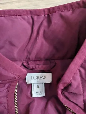 J Crew Puffer Vest Women Medium Purple Down Filled Full Zip Quilted Pockets • $14.99