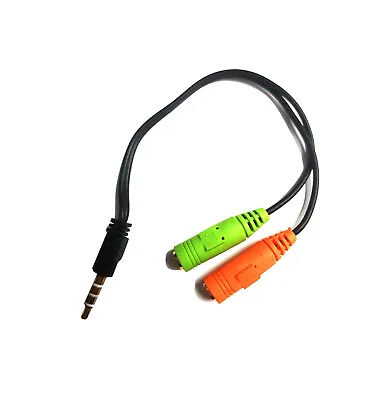 £3.49 • Buy 3.5mm Stereo Audio Male To 2 Female Microphone Headphone Splitter Cable Adapter