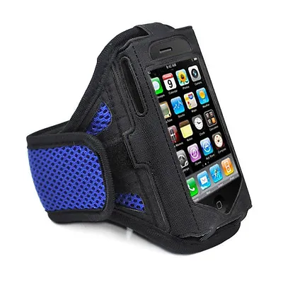IPhone 4 4S BLUE Strong ArmBand Case Cover For SPORTS GYM BIKE JOGGING RUNNING • £3.99