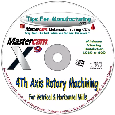 4th Axis Rotary Machining For Mastercam X9 X7 X6 X5 Video Training • $79