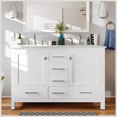 Eviva Aberdeen Double Bath Vanity In White With Double Sinks • $500