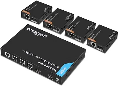 Gofanco 4 Port HDMI Extender Splitter Signal Distribution Amplifier & Receivers • $100