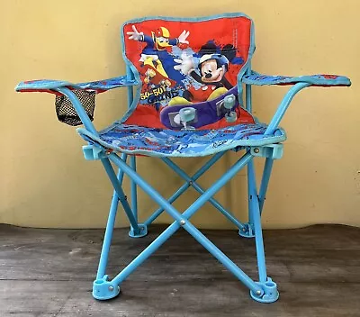 Mickey Mouse Kids Camp Chair Foldable Chair Skateboarding Mickey And Donald • £24.10