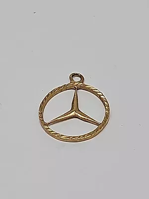 Vintage 14k  Yellow GOLD Mercedes Benz Style Charm/ Pendant • $179.99