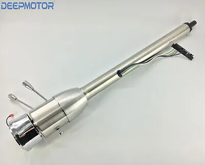 30  Polished Finished Tilt Manual Steering Column W/ 9 Hole Wheel Adapter No Key • $169.89