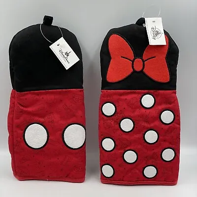 Mickey Mouse & Minnie Mouse 'Park Icons’ Oven Gloves • Walt Disney World • New • £29.99