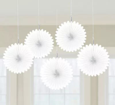 White Paper Fans Decorations Wedding Birthday Hanging Party Decoration Marquee 5 • £3.50